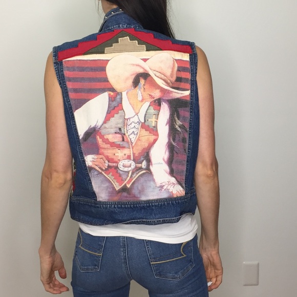 western denim vest